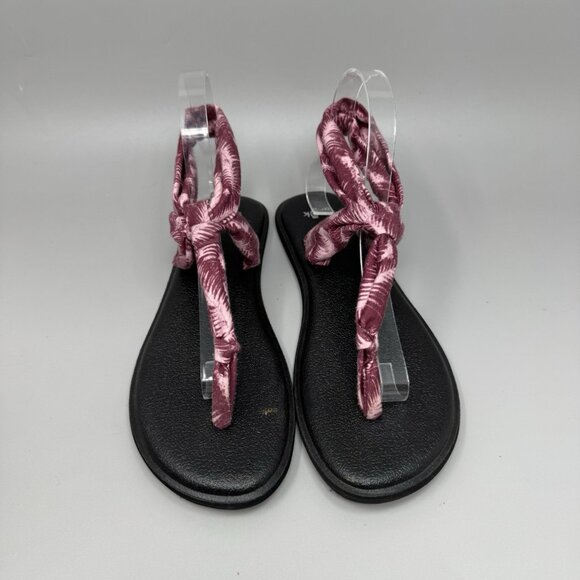 Sanuk Shoes Womens 8 Yoga Sling Ella Prints Slingback Flip Flops 1017884 Pink - Picture 5 of 8